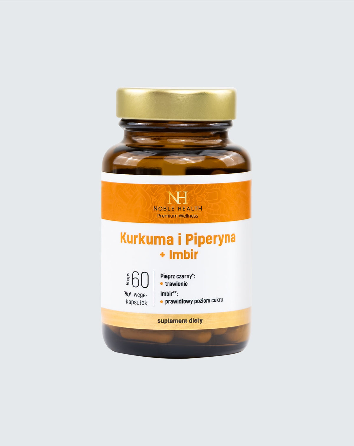 Kurkuma és piperin + gyömbér étrend-kiegészítő - Noble Health