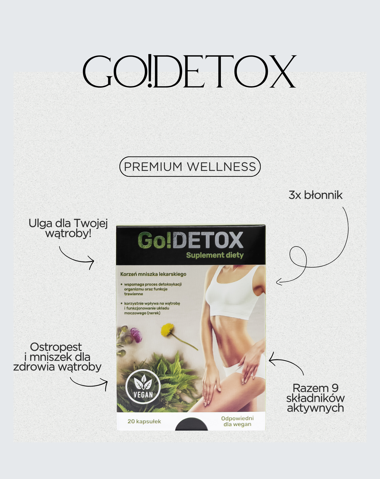 Go!Detox GoDetox Noble Health Liver Support Méregtelenítő méregtelenítés 20 kapszula