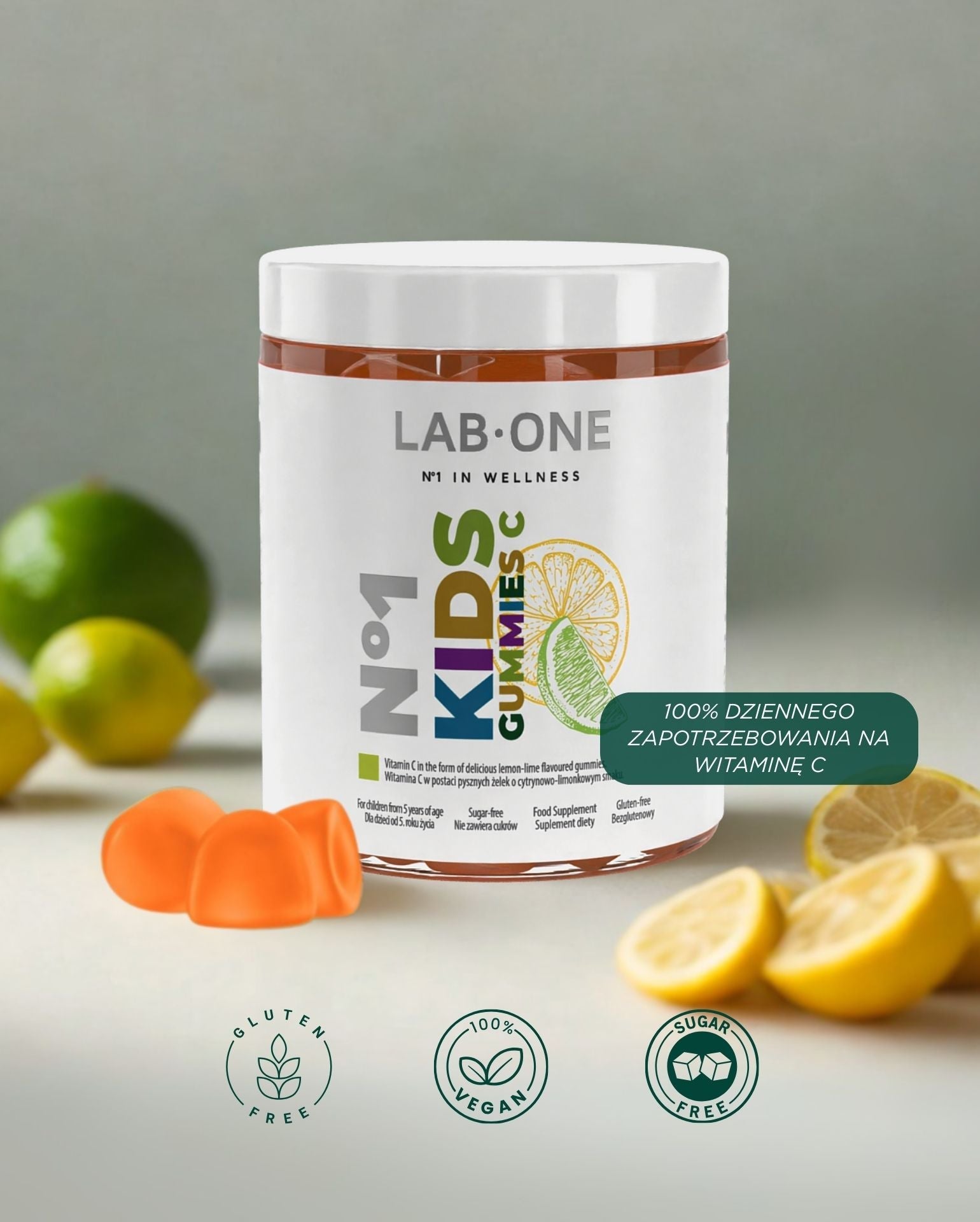 LAB ONE N°1 KidsGUMMIES C C-vitamin zselé 5 éves kortól. Immunitás