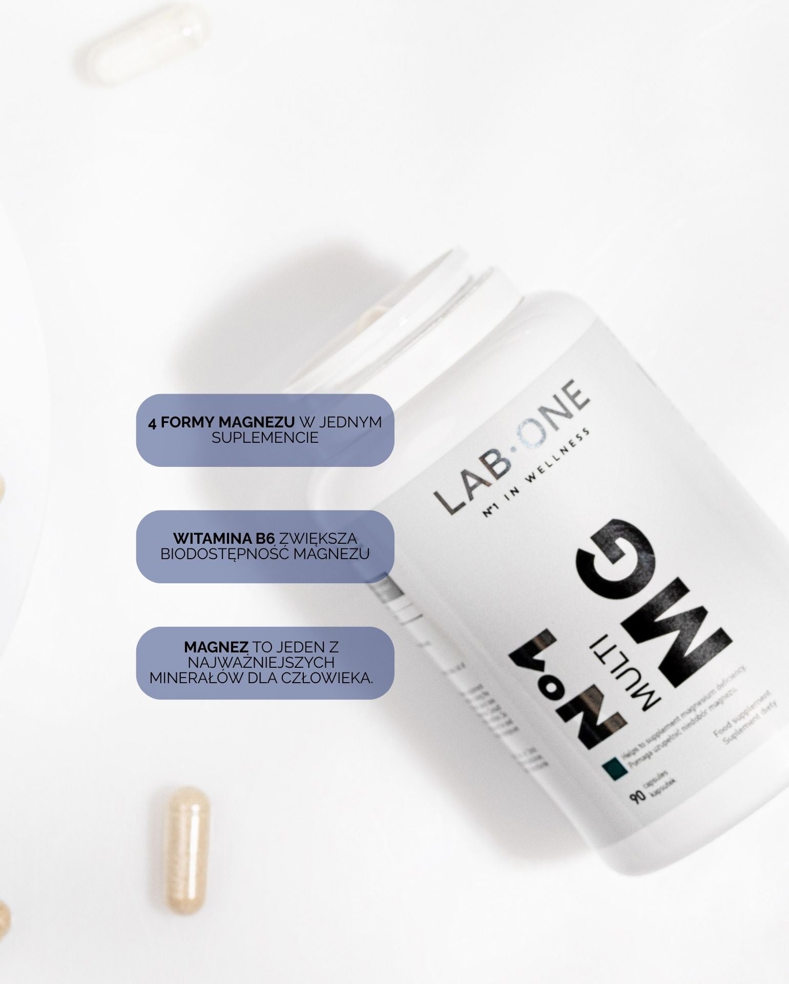 LAB ONE MULTI MG Natural Vegán Magnézium Vit B6 Egészséges fogak és csontok 90db